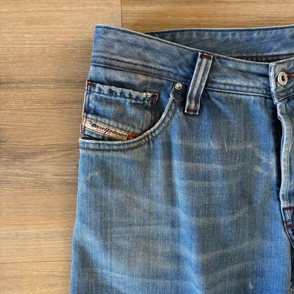 Diesel Button Fly Blue Denim Jeans Size 34 Bootcut Wide Leg Designer Classic - Picture 3 of 13